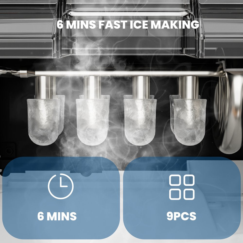 KISSAIR Portable Countertop Ice Maker Machine, 26Lbs\/24H, 9 Ice Cubes Ready in 6 Mins - John Pierce Auto Care