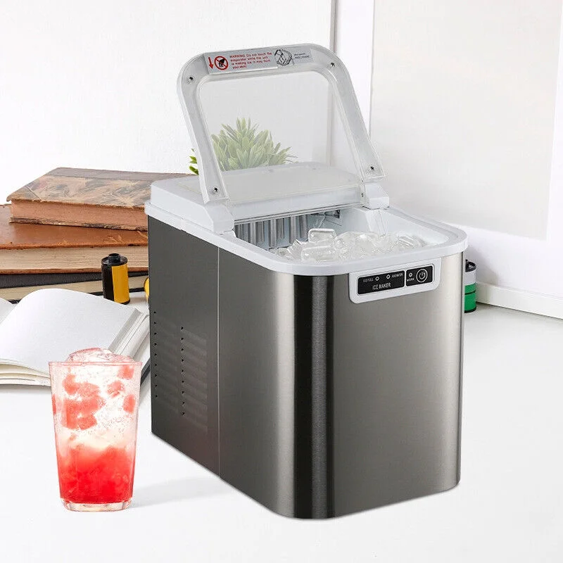 CJC Countertop Ice Maker Portable Ice Machine with Carry Handle Basket and Scoop for Home Kitchen Party 110V - John Pierce Auto Care