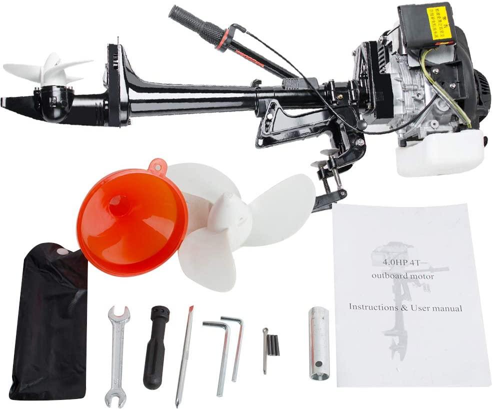funchic 4 Stroke 3.6 HP Outboard Motor 55CC Boat Engine with Air Cooling System for Inflatable Boats, Fishing Boats, Sailboats, and Small Yachts - John Pierce Auto Care