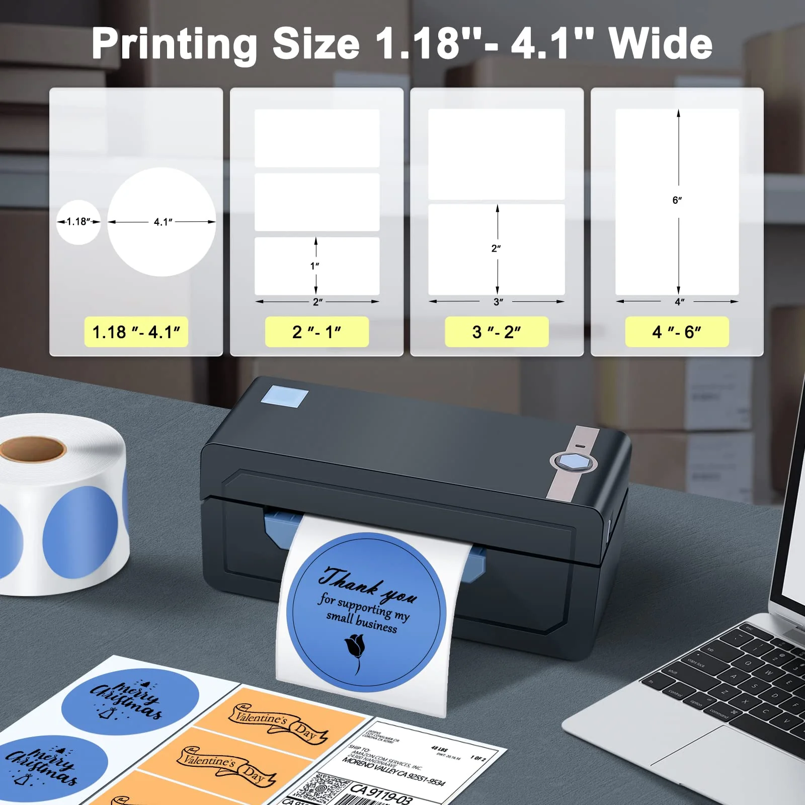 JADENS Bluetooth Thermal Shipping Label Printer - John Pierce Auto Care