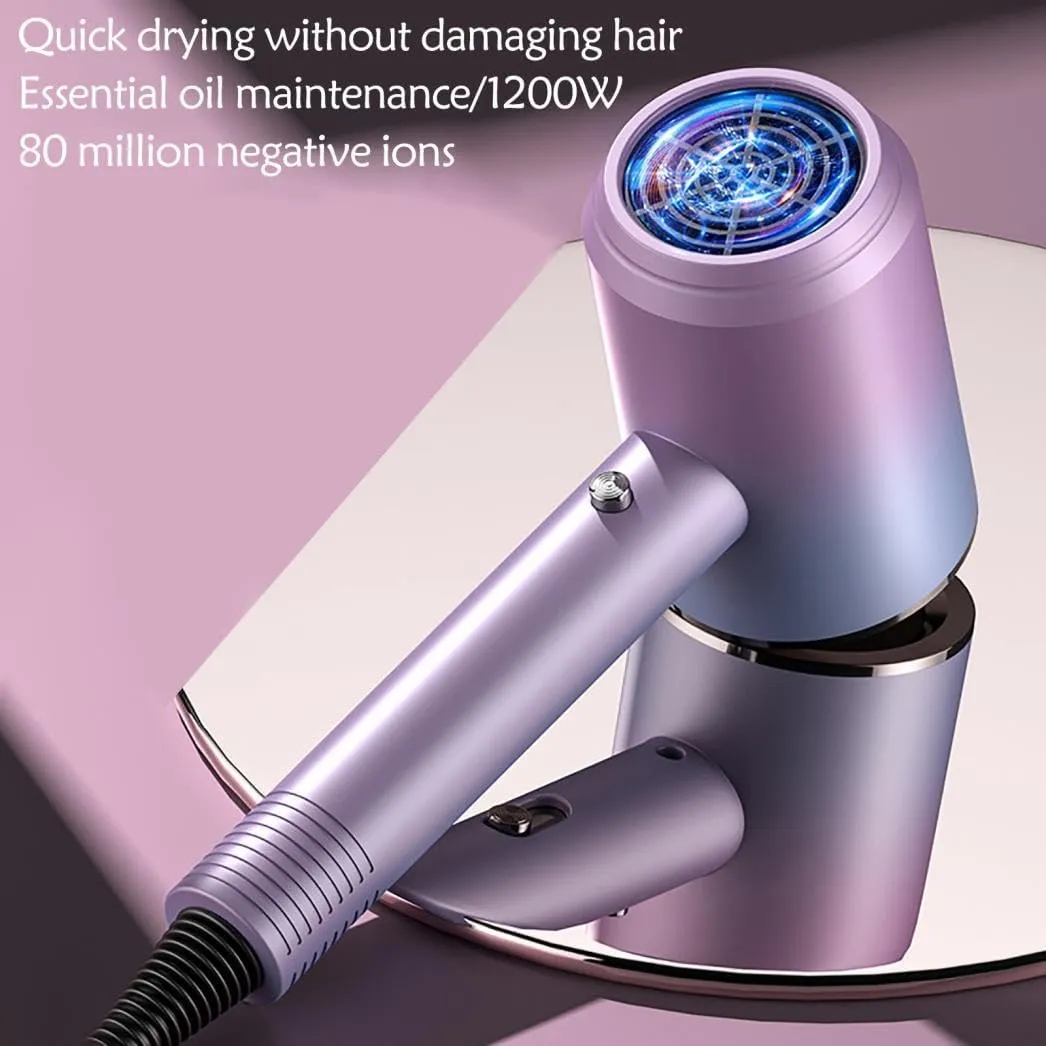 Blue Light Hair Care Gradient Hair Dryer Electric Hair Dryer Household Constant Temperature Cold and Hot Hair Dryer Silent Hair Dryer (Purple) - John Pierce Auto Care