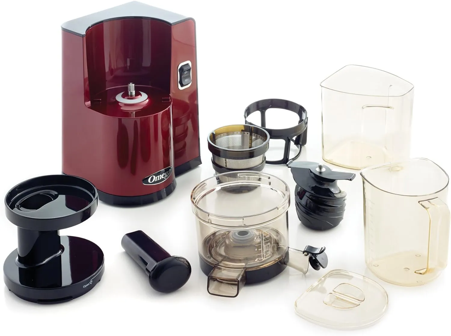 Vertical Masticating Juicer, 43 RPM Compact Cold Press Juicer Machine with Automatic Pulp Ejection, 150 W, Red - John Pierce Auto Care