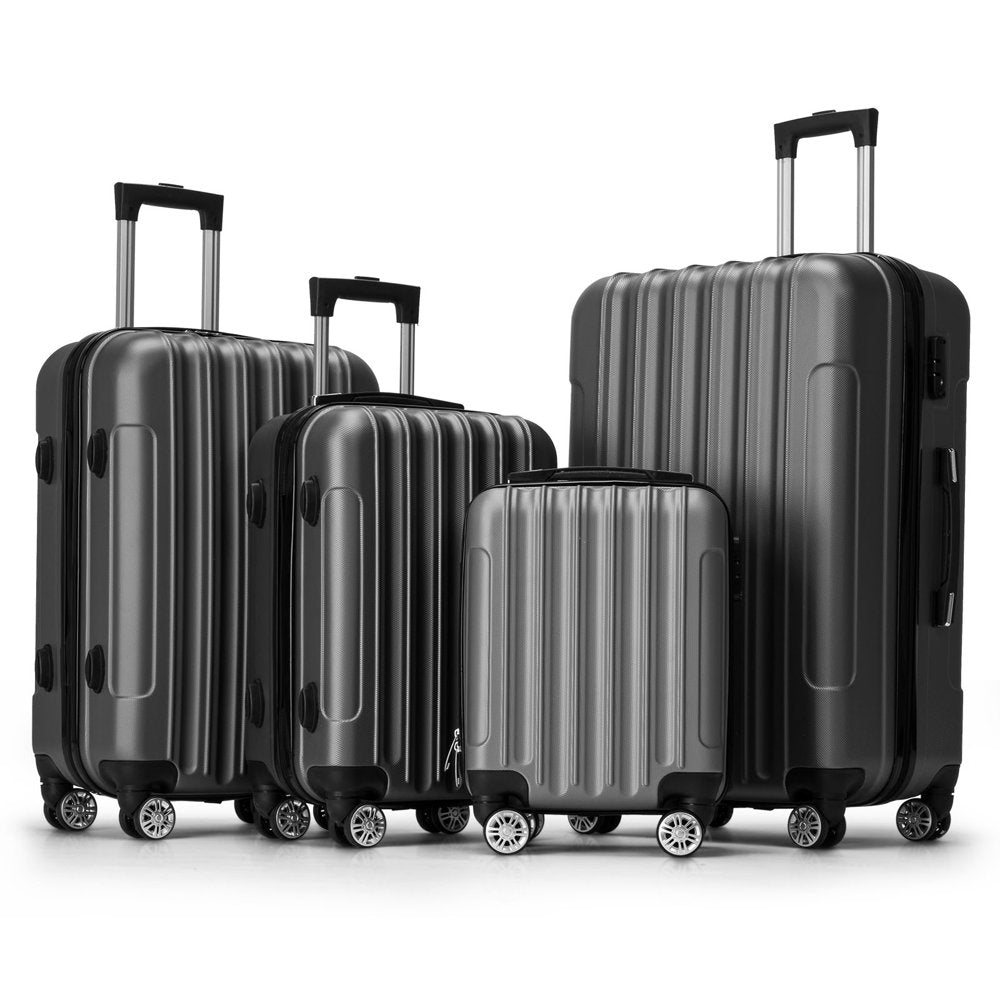 Zimtown 4 Piece Luggage Set, ABS Hard Shell Suitcase Luggage Sets Double Wheels with TSA Lock - John Pierce Auto Care