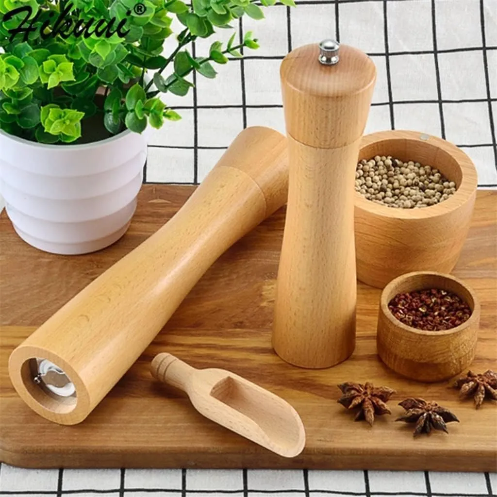 Kitchen Solid Wood Pepper Mill Manual Salt and Peper Grinder with Ceramic Grinding Spice Seasonings BBQ Salt and Pepper Mills - John Pierce Auto Care