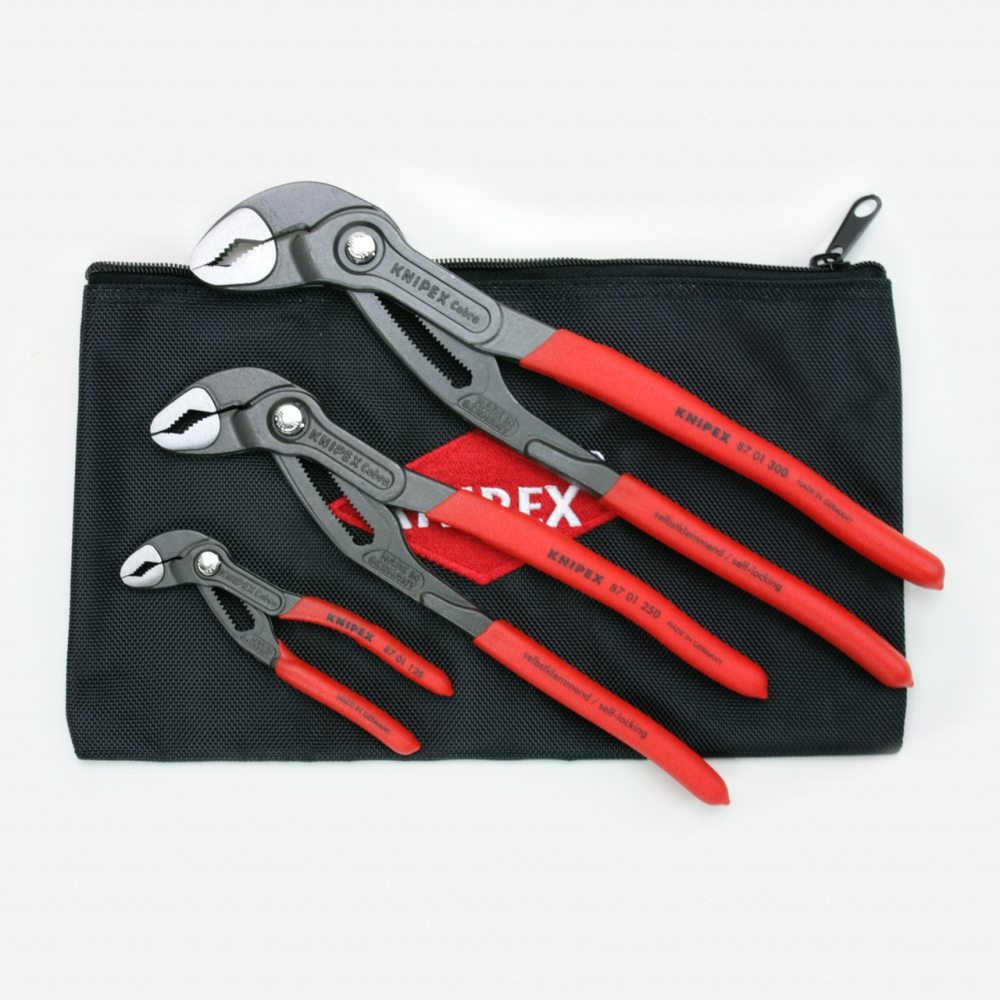 Knipex Cobra 3-Piece Pliers Set with Pouch - John Pierce Auto Care