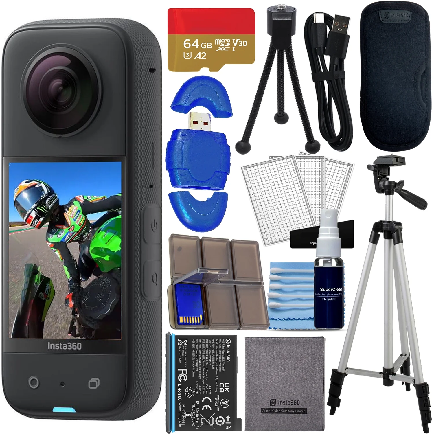 Insta360 X3 Waterproof 360 Action Camera 5.7K Video Bundle - John Pierce Auto Care