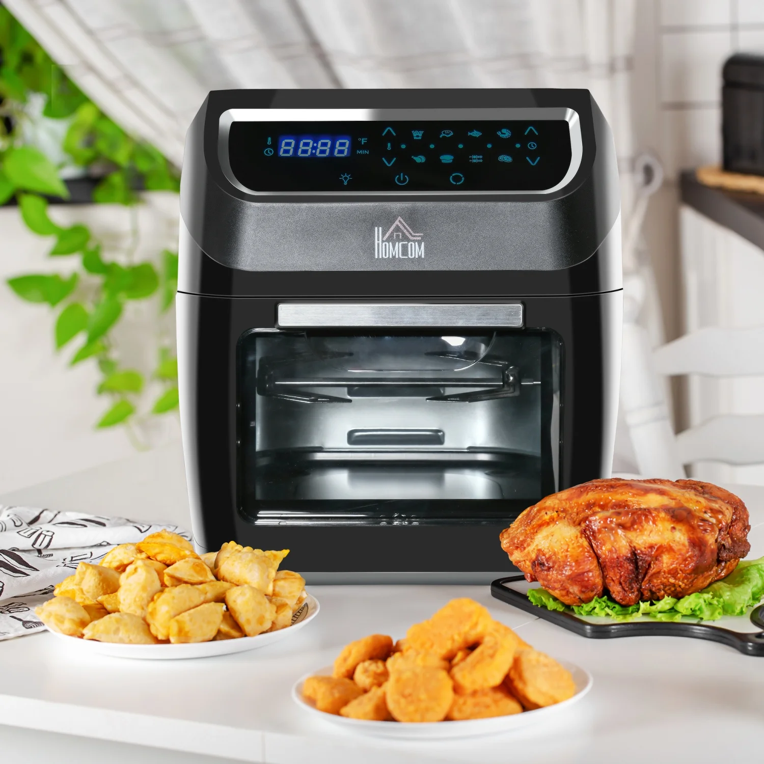 GFVCNIO 12 QT Air Fry Oven 8 In 1 Countertop Oven Combo with Air Fry Roast Broil Bake and Dehydrate 1700W with Accessories and LED Display Black - John Pierce Auto Care