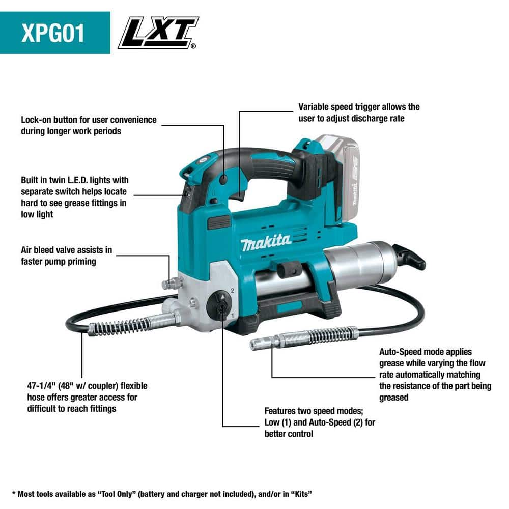 Makita 18V LXT Cordless Grease Gun - John Pierce Auto Care