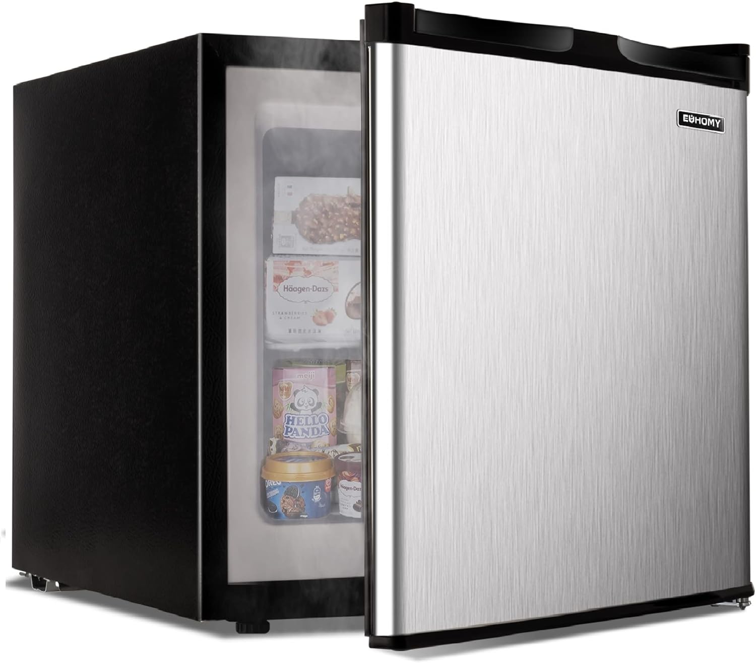 Mini Refrigerator countertop, 1.1 cubic feet, Single door compact Upright Refrigerator, reversible stainless steel door, (silver) - John Pierce Auto Care