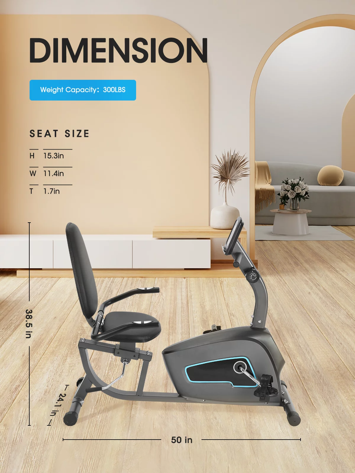 Recumbent Exercise Bike Indoor Stationary Exercise Bike for Home Use with Pluse Monitor\/Tablet Holder - John Pierce Auto Care