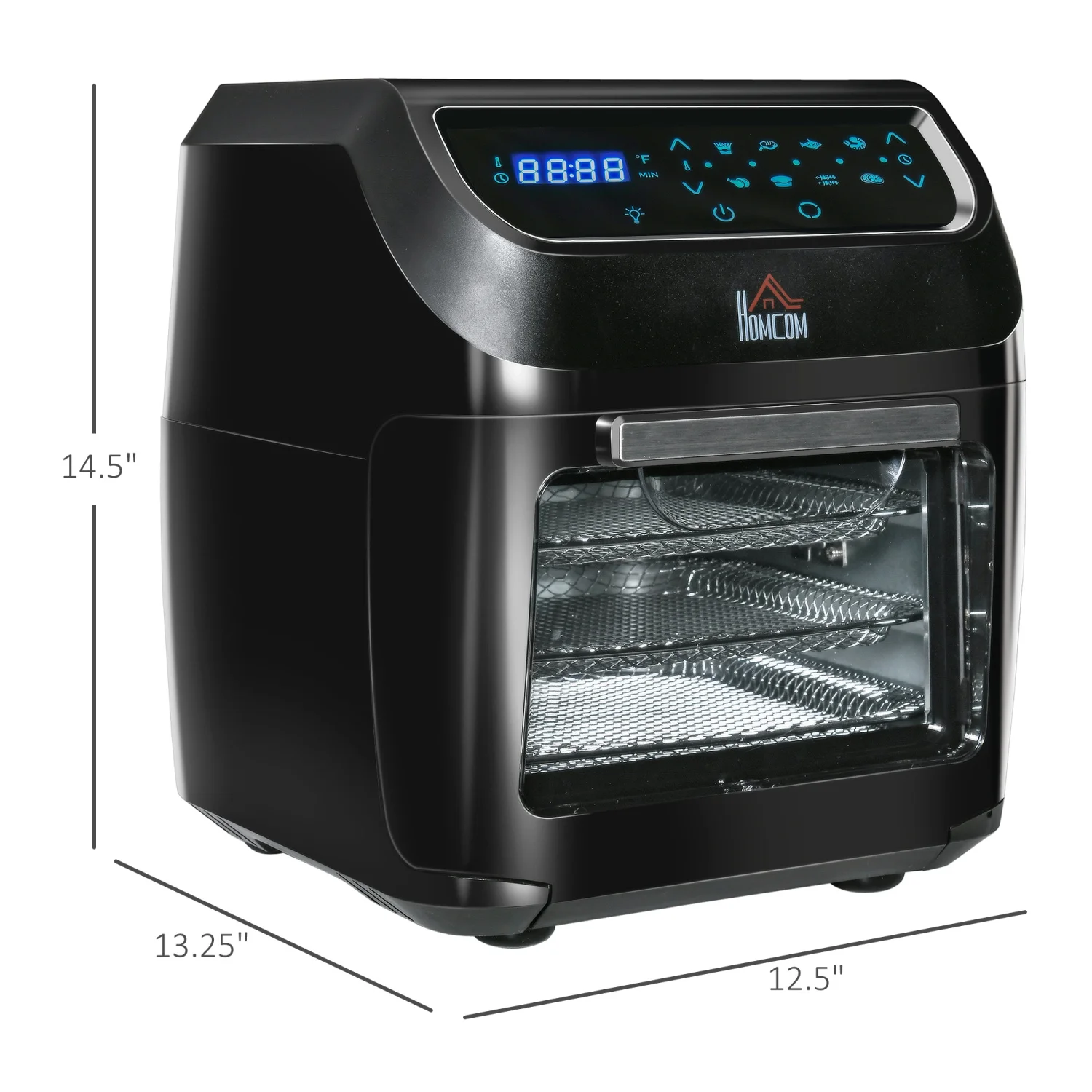 GVJMTKP 12 QT Air Fry Oven 8 In 1 Countertop Oven Combo with Air Fry Roast Broil Bake and Dehydrate 1700W with Accessories and LED Display Black - John Pierce Auto Care