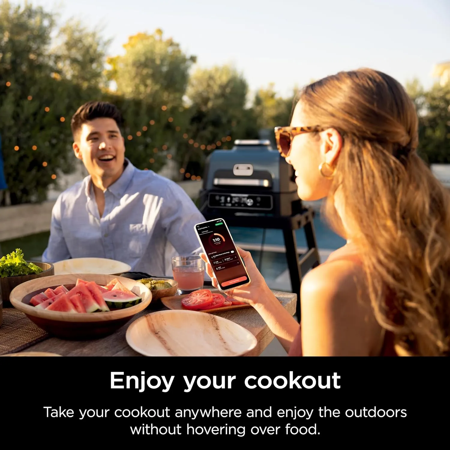 Premium XL Outdoor Grill \u0026amp; Smoker, Bluetooth, App Enabled, 7 in 1 Master Grill, BBQ Smoker, Outdoor Air Fryer, Woodfire Technology, 2 Built In Thermometers, Black - John Pierce Auto Care