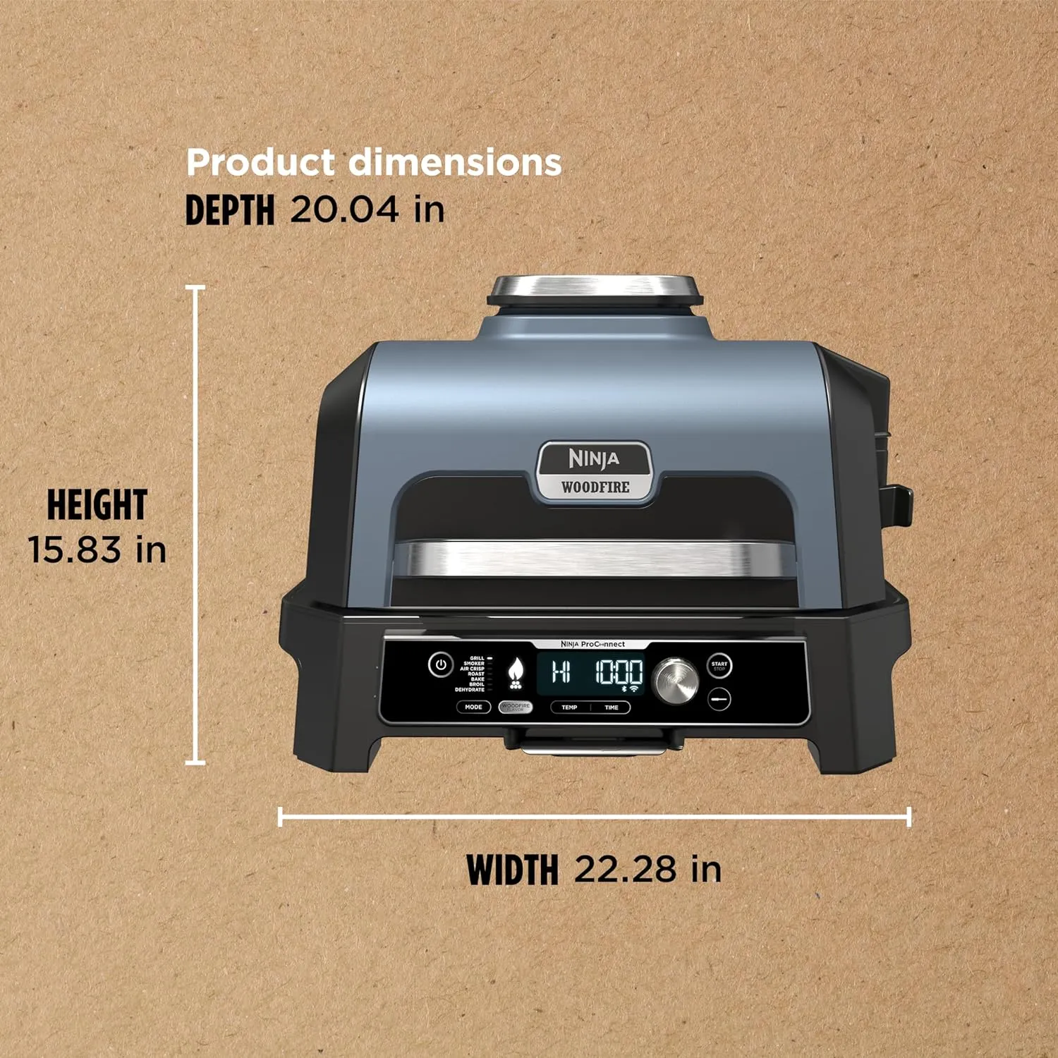 Premium XL Outdoor Grill \u0026amp; Smoker, Bluetooth, App Enabled, 7 in 1 Master Grill, BBQ Smoker, Outdoor Air Fryer, Woodfire Technology, 2 Built In Thermometers, Black - John Pierce Auto Care