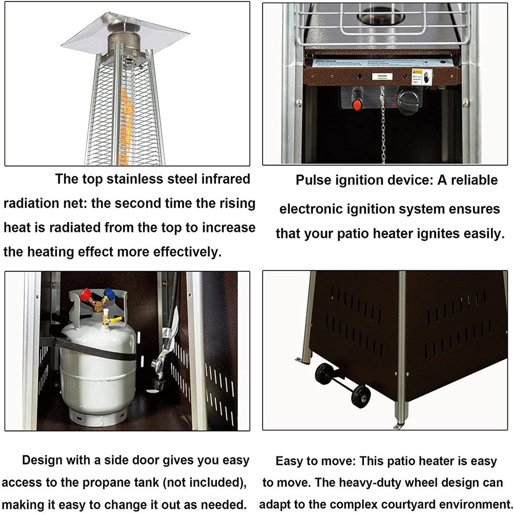 NAVINE 48,000 Btu Outdoor Propane Heater with Detachable Table - John Pierce Auto Care