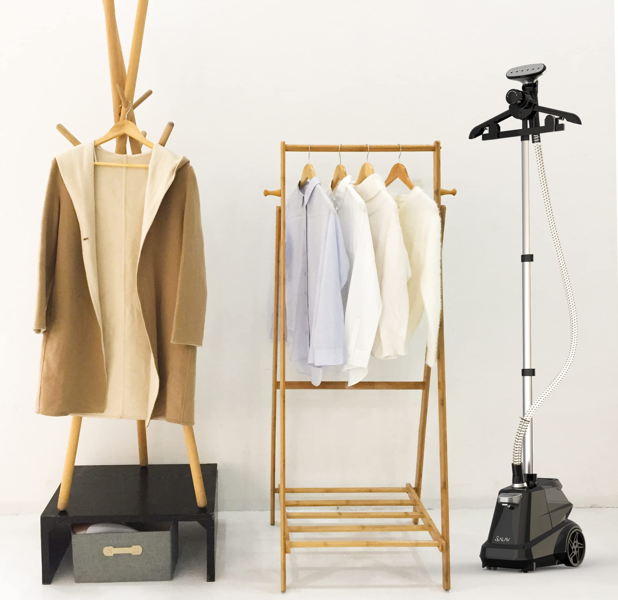 SALAV Commercial Full Size Garment Steamer with Foot Pedals and Extra Large 3L Water Tank - John Pierce Auto Care