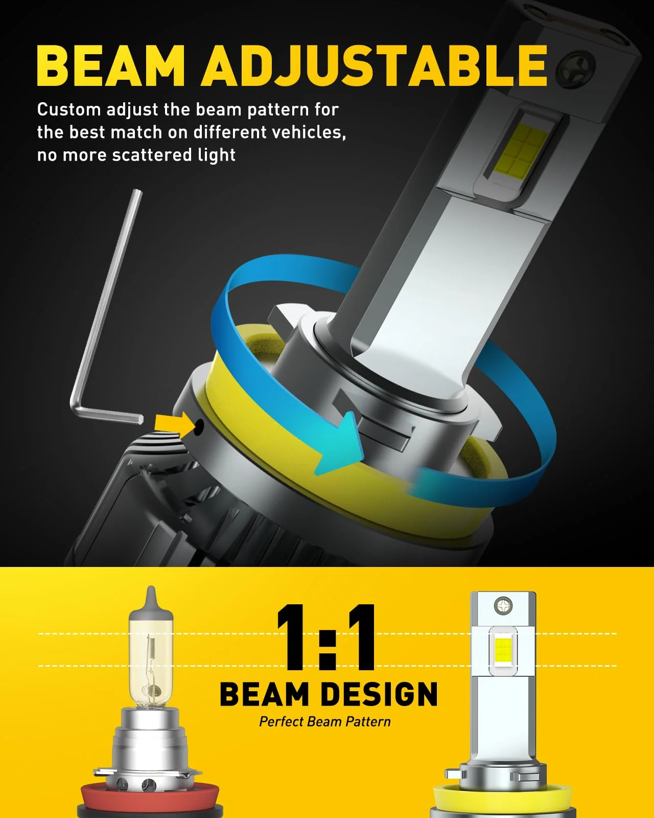 AUXITO H11 LED Headlight Bulbs - John Pierce Auto Care