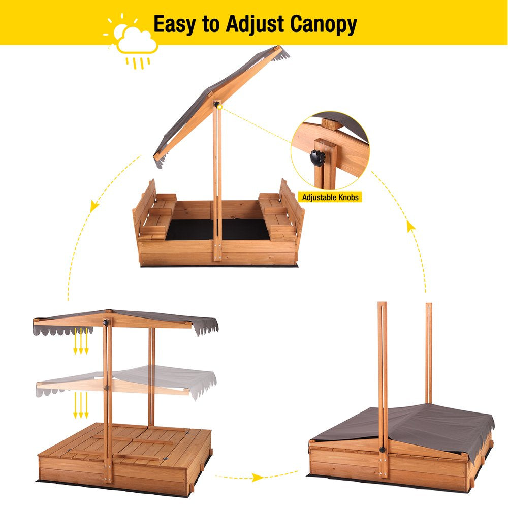 Morgete 47\u0026#039;\u0026#039; Outdoor Sandbox for Kids with Lid and Bench - John Pierce Auto Care