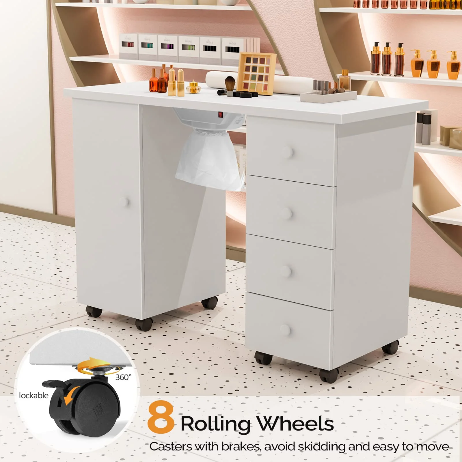 OmySalon Manicure Table with Downdraft Vent - John Pierce Auto Care