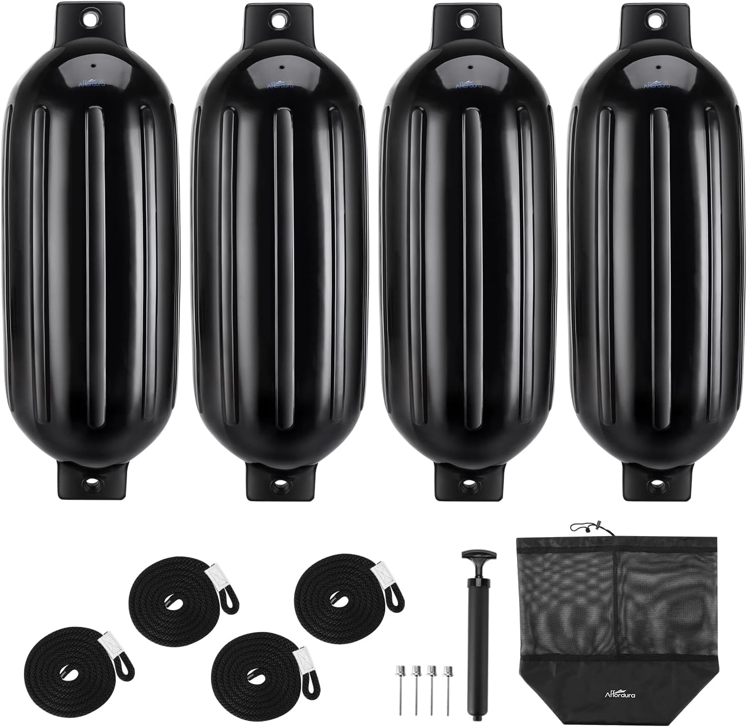 Affordura Boat Fender 4 Pack Boat Bumpers Fenders with 4 Ropes, Boat Bumpers for Pontoon - John Pierce Auto Care