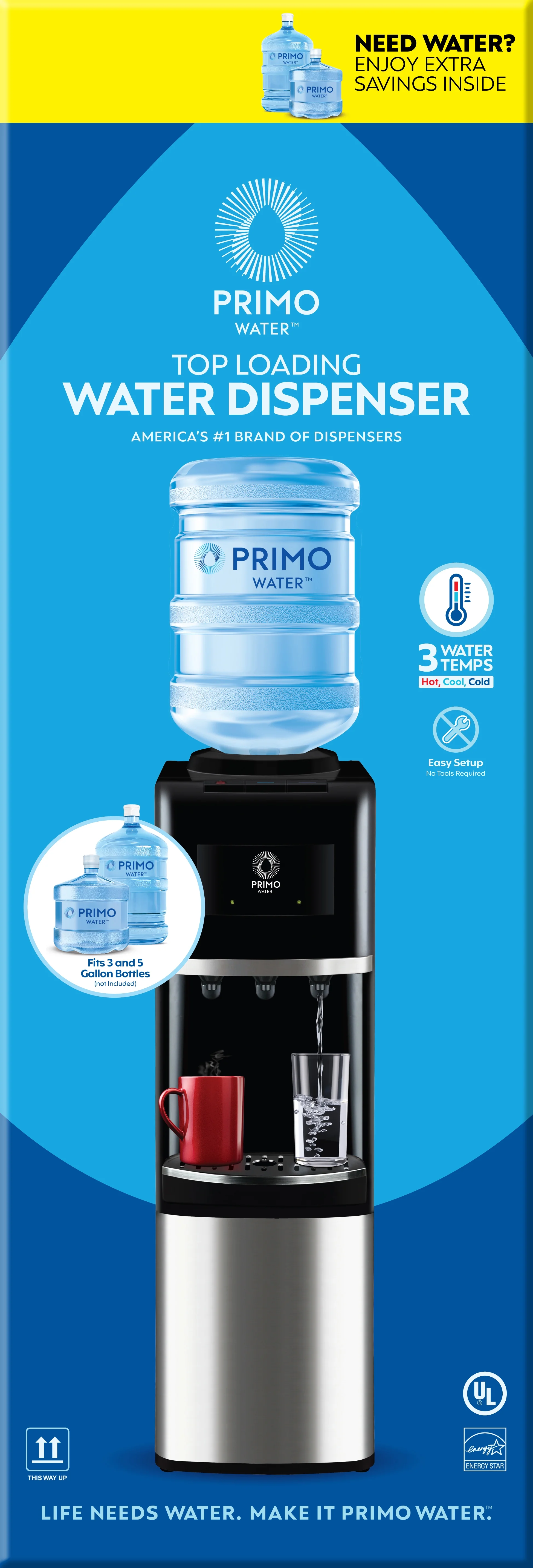 Primo 900127 Top Load Water Dispenser, Black - John Pierce Auto Care
