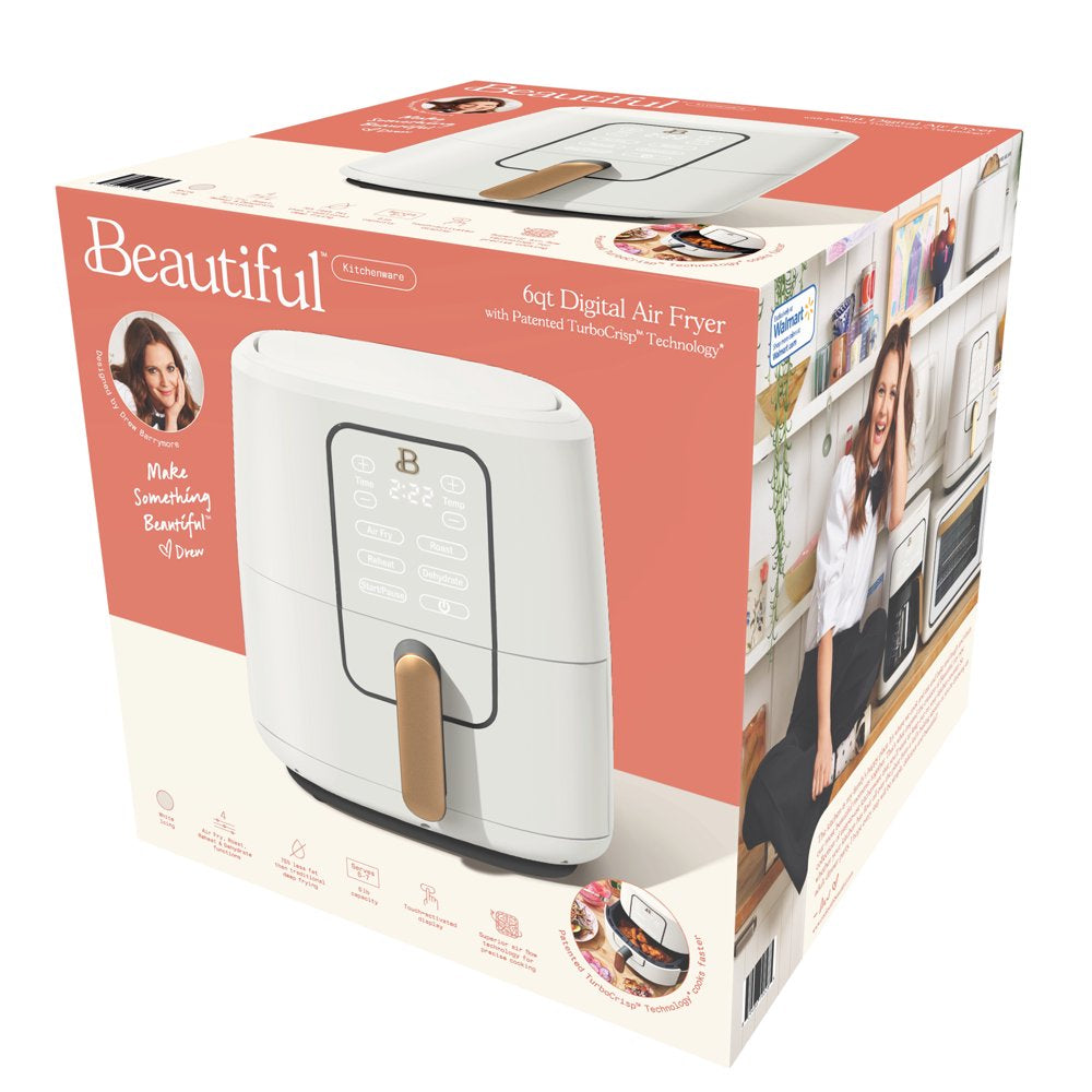 Beautiful 6 Quart Air Fryer with Turbocrisp Technology and Touch Activated Display, White Icing by Drew Barrymore - John Pierce Auto Care