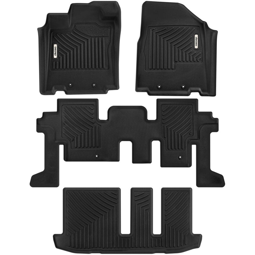 Floor Mat 3 Row Compatible with 2014 2020 Infiniti QX60 2013 2020 Nissan Pathfinder TPE All Weather - John Pierce Auto Care