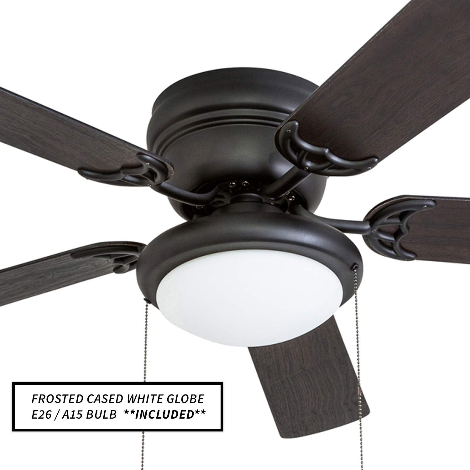 Portage Bay Hugger 52\u0026quot; Matte Black West Hill Ceiling Fan with Bowl Light Kit - John Pierce Auto Care