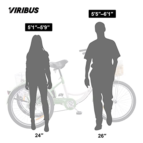 Viribus Adult Tricycle, 7 Speed Tricycle for Adults, 24" 3 Wheel Bikes for Adults with Baskets - John Pierce Auto Care