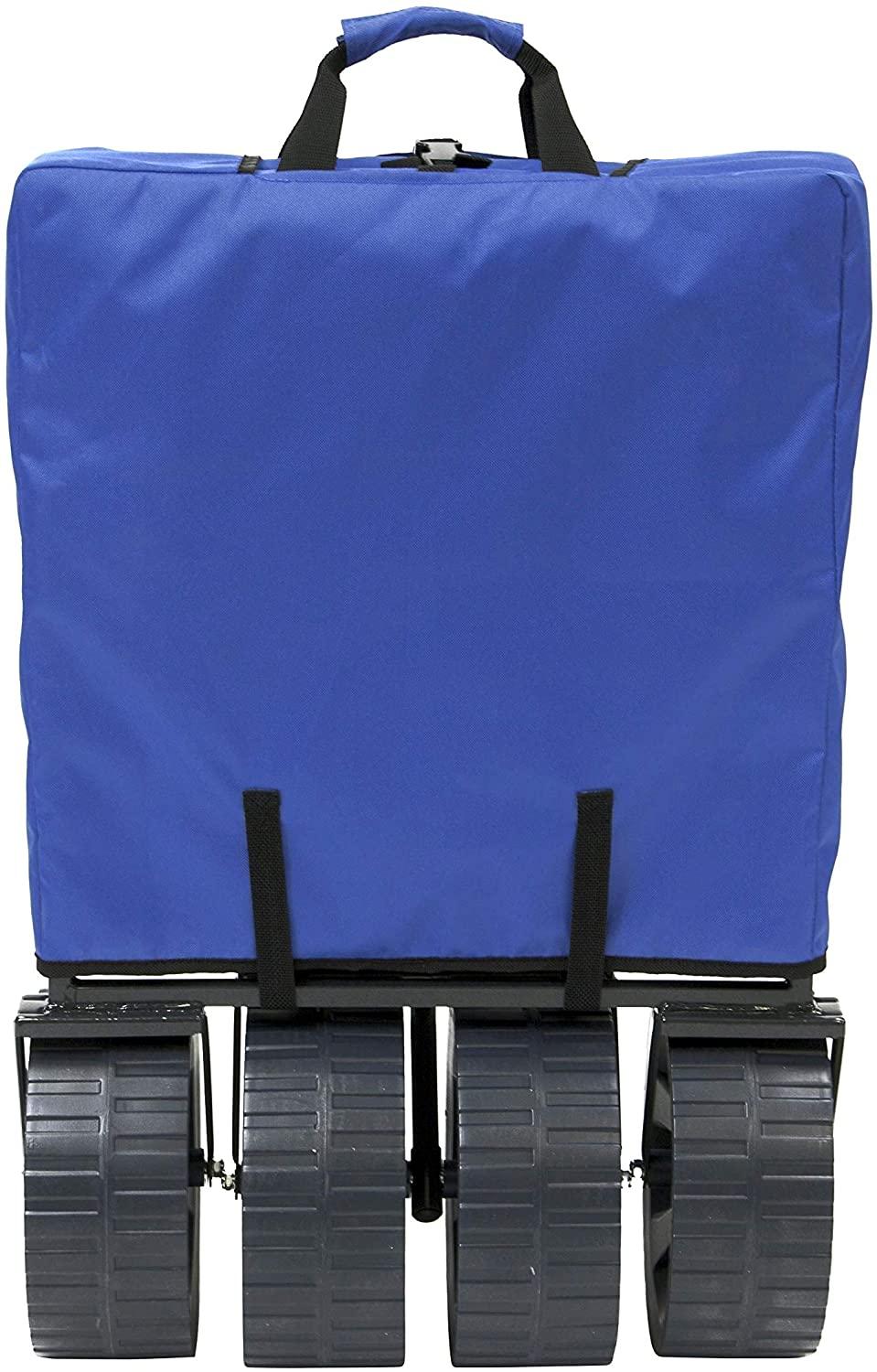 Mac Sports Heavy Duty Collapsible Folding All Terrain Utility Beach Wagon Cart, Blue\/Black - John Pierce Auto Care