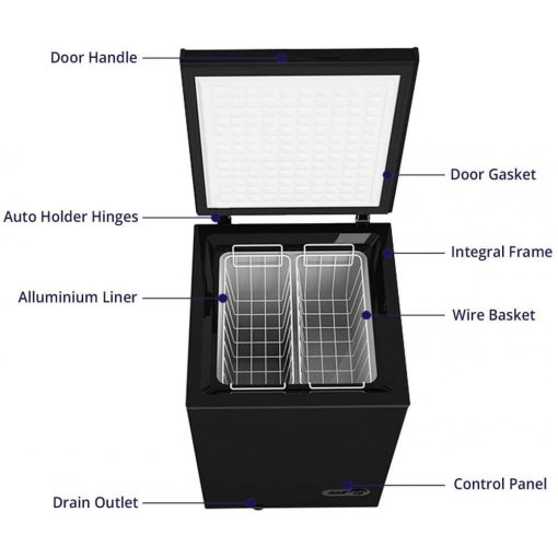 Northair Chest Freezer �C 3.5 Cu Ft with 2 Removable Baskets �C Reach In Freezer Chest �C Quiet Compact Freezer �C 7 Temperature Settings �C Black - John Pierce Auto Care