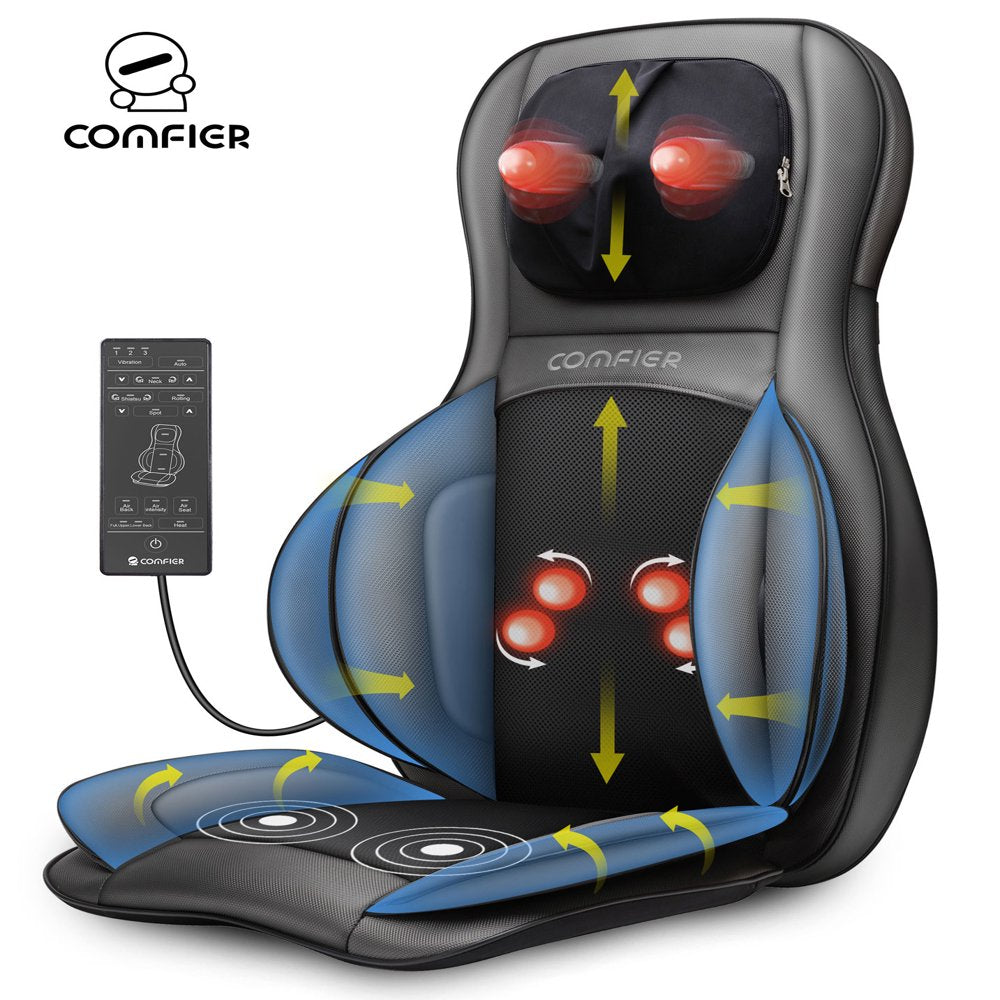 Comfier Shiatsu Neck Back Massager with Heat, Air Compression Massage Chair Pad - John Pierce Auto Care