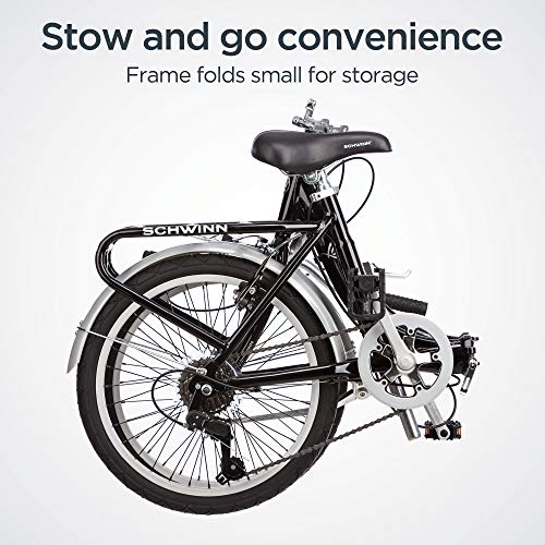Schwinn Loop Adult Folding Bike for Men and Women, 20 inch Wheels, 7 Speed Drivetrain - John Pierce Auto Care