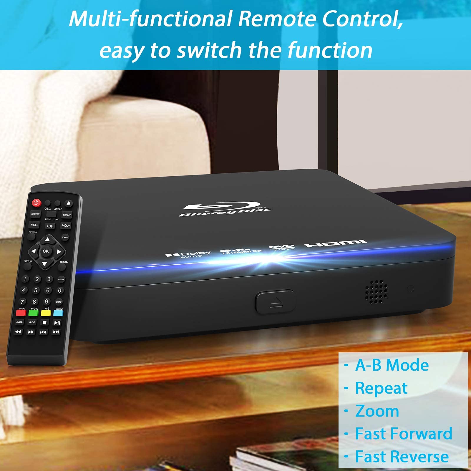 Super Mini Blu ray Disc Player for TV,1080P Blue ray HD DVD Player - John Pierce Auto Care