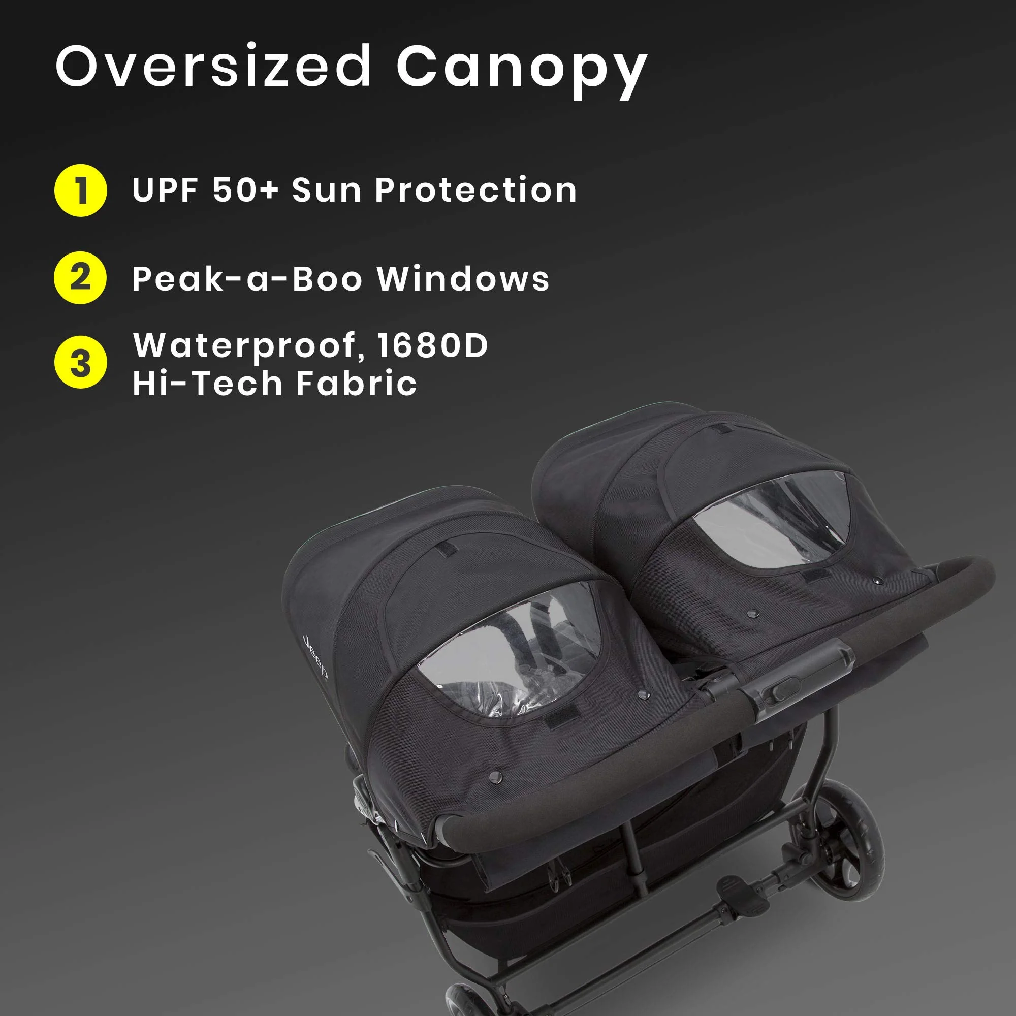 Jeep Destination Ultralight Side-by-Side Stroller - John Pierce Auto Care