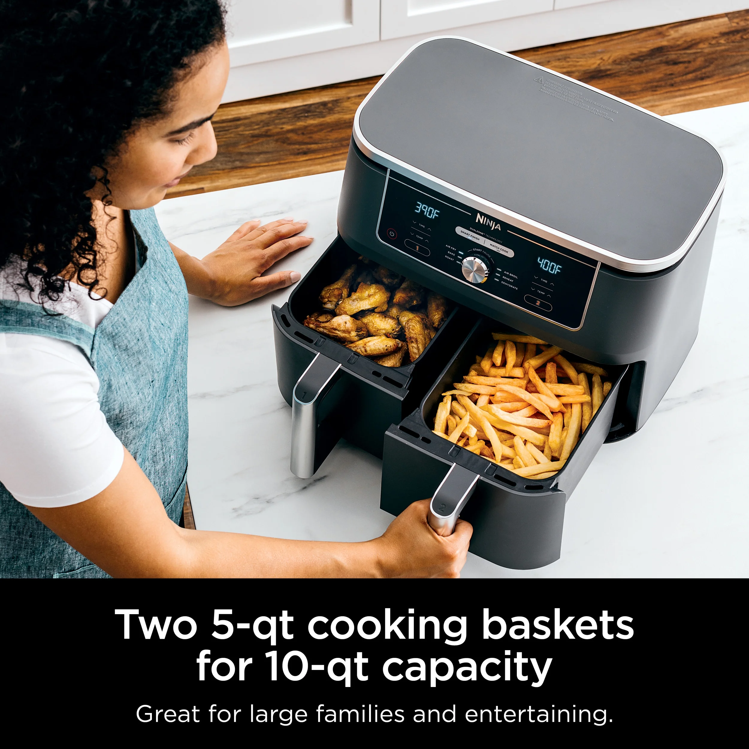 Ninja Foodi DZ401 10-Quart XL 2-Basket Air Fryer - John Pierce Auto Care