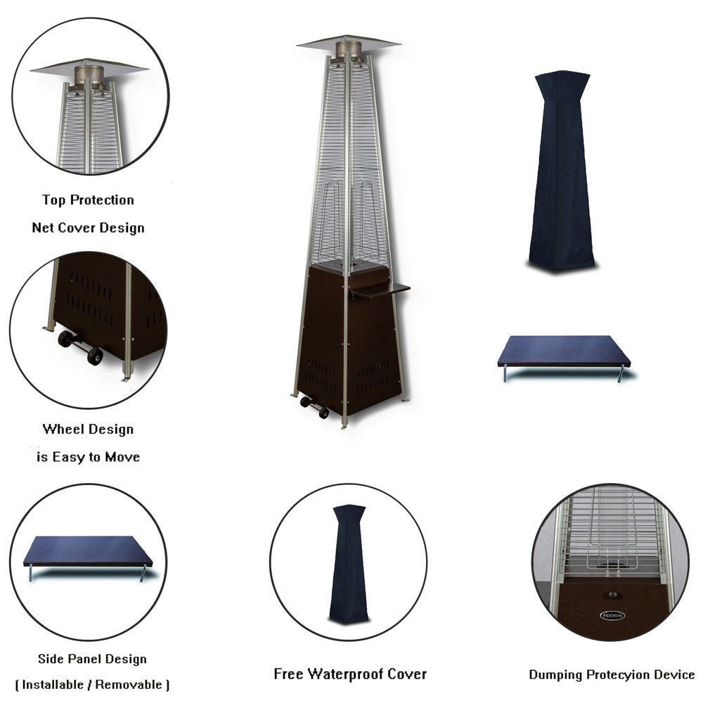 NAVINE 48,000 Btu Outdoor Propane Heater with Detachable Table - John Pierce Auto Care