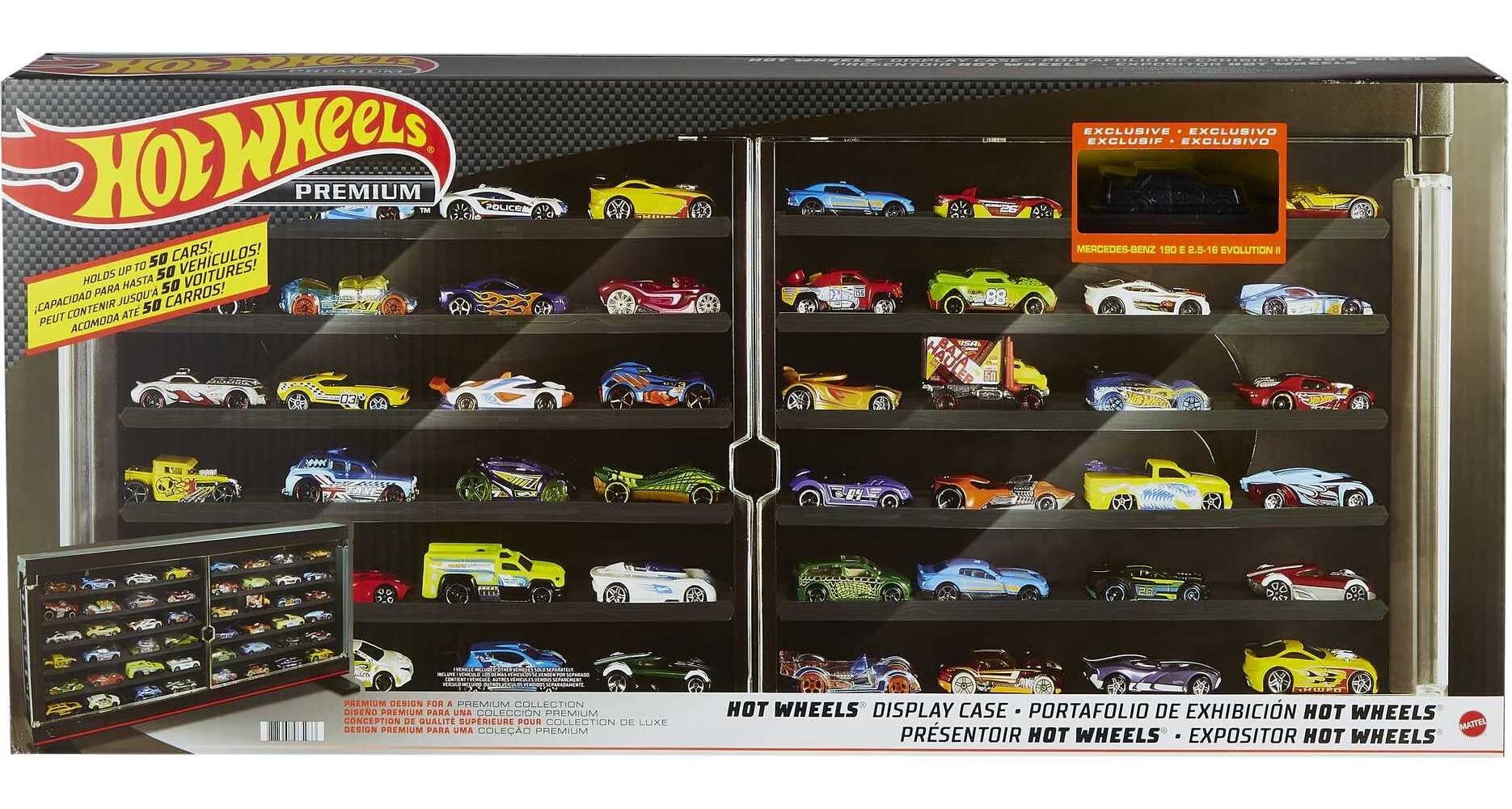Hot Wheels Display Case with Exclusive Mercedes Benz 190E 1\u0026#58;64 Scale Sports Car - John Pierce Auto Care