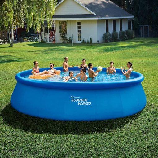 Summer Waves 18ft x 48in Quick Set Above Ground Inflatable Swimming Pool with Filter Pump, Cover, and Ground Cloth - John Pierce Auto Care